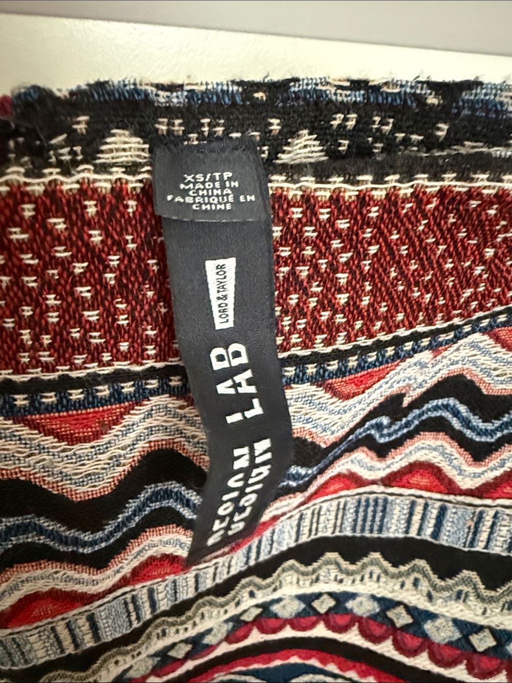 Design Lab Lord & Taylor Multicolor Geo-Pattern Knit Mini Skirt - Picture 5 of 6